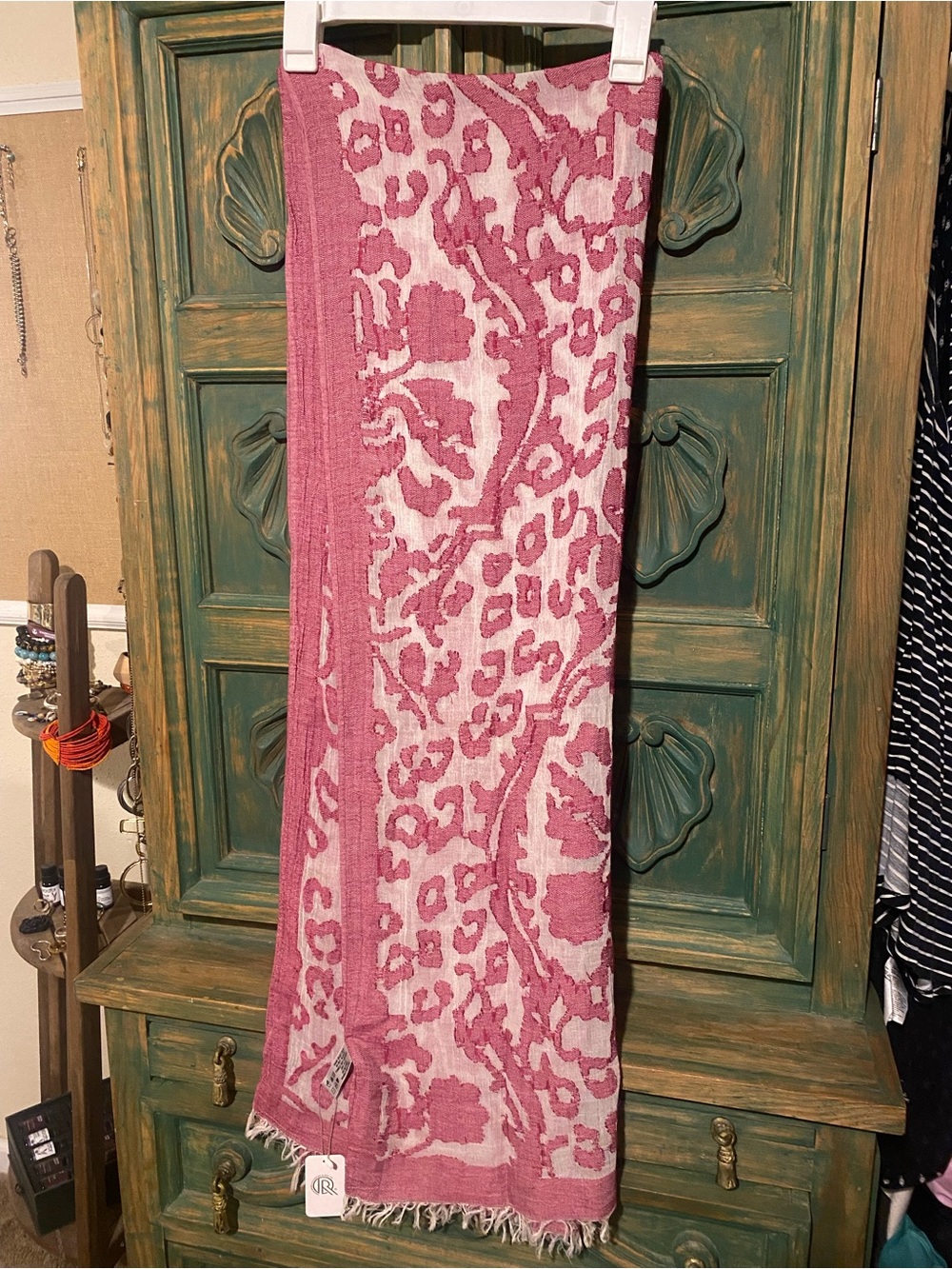 Pink Patterned Lightweight Women's Scarf - Unbranded